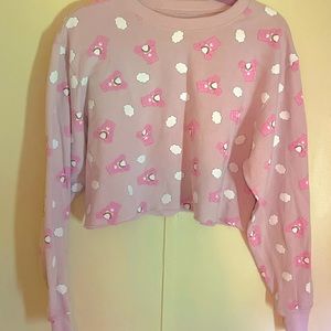 Pink Carebear crop sweater
